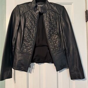 White House Black Market Black Leather Jacket